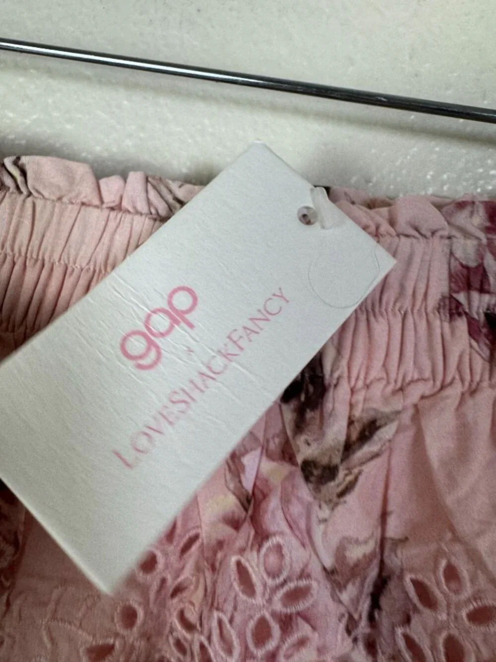 NEW Gap x LoveShackFancy‎ Floral Pink Eyelet Skirt Kids Size Large Pullon Floral